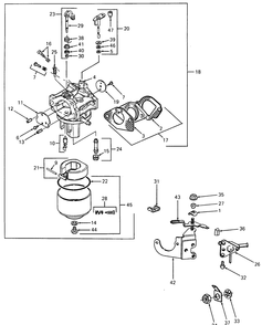 Carburetor Assembly Diagram and Parts List for 085 169110100-GMT Cub Cadet Generator